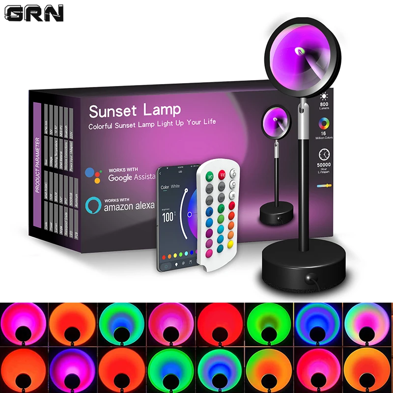 Smart Home Lighting Control - مصباح غروب الشمس الذكي LED ،