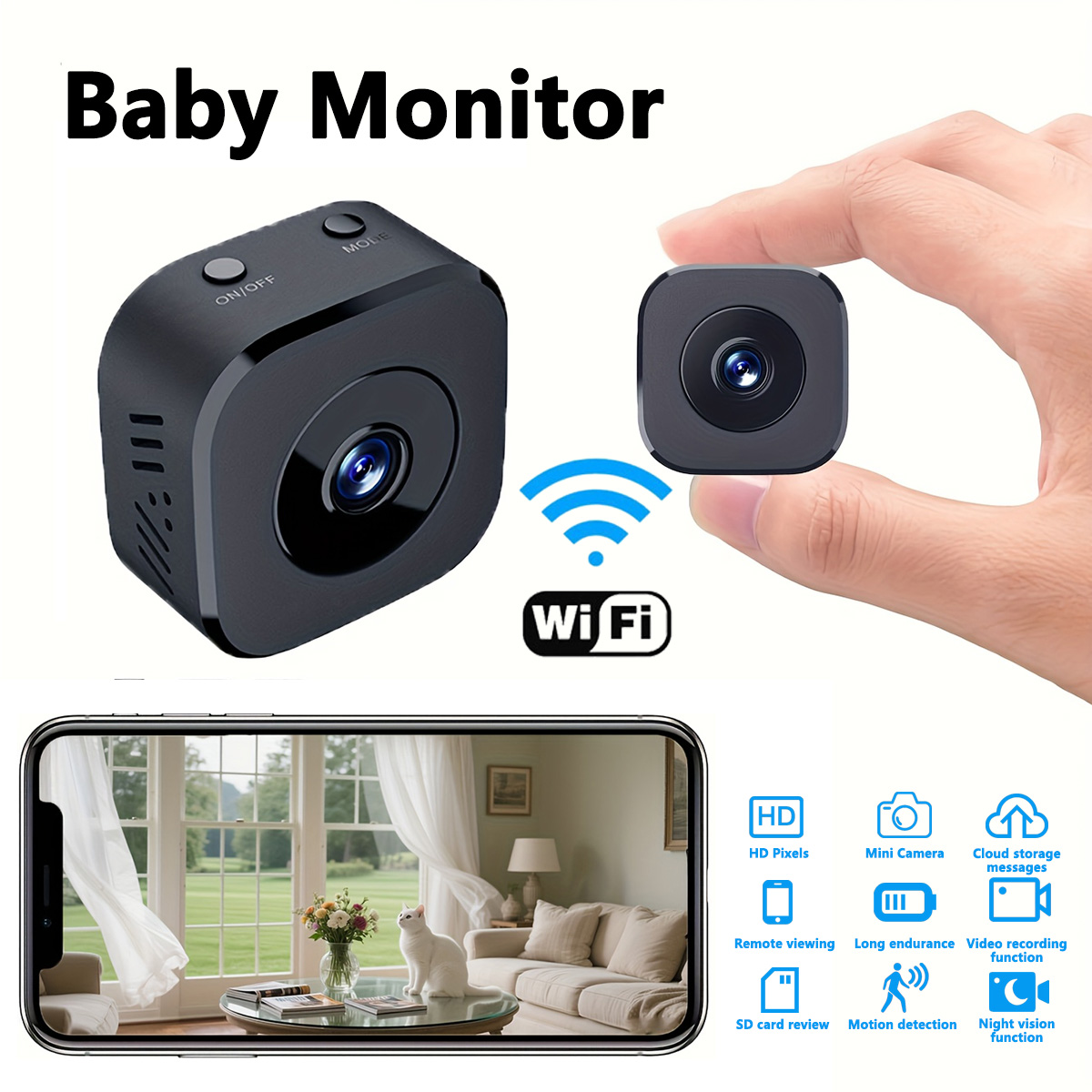 Smart Home Camera - 1080P HD كاميرا واي فاي صغيرة