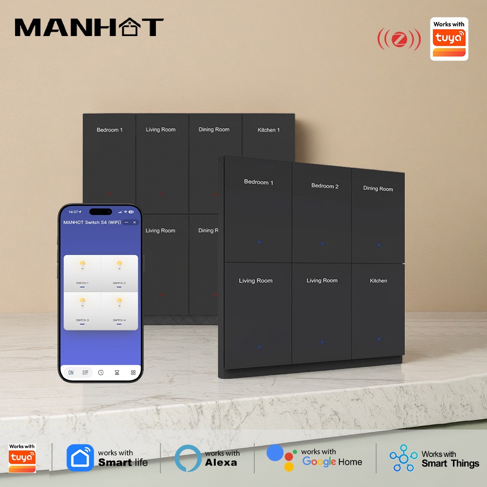 مفتاح إضاءة ذكي من مانهوت بشاش - مراجعة Smart Home Lighting Control وسعره