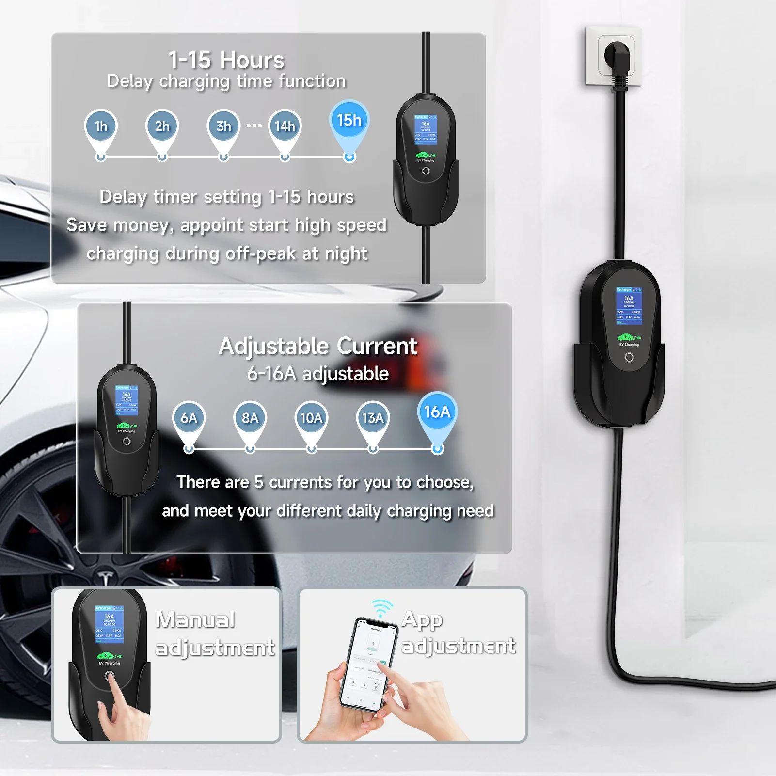 AFEEV نوع 2 شاحن سيارات كهربائ - مراجعة Wifi Smart Plug وسعره