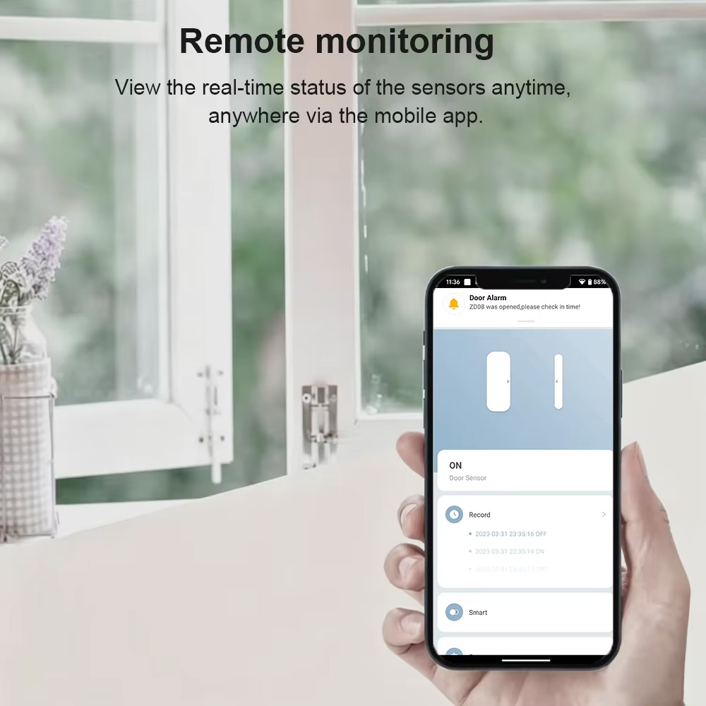 مستشعر الأبواب والنوافذ بتقنية - مراجعة Smart Home Setup وسعره