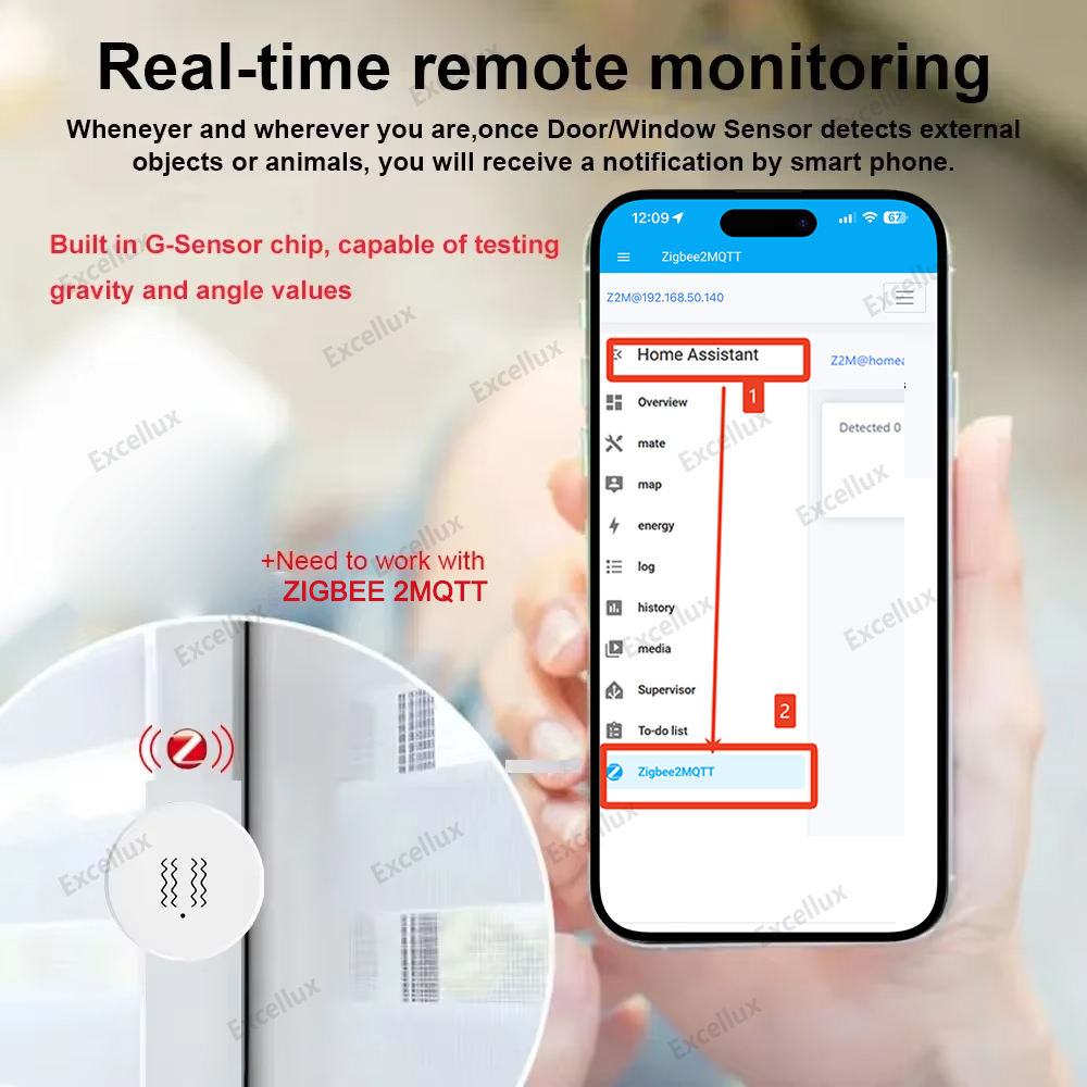 Zigbee 3.0 مستشعر الاهتزاز الذ - مراجعة Smart Home Setup وسعره