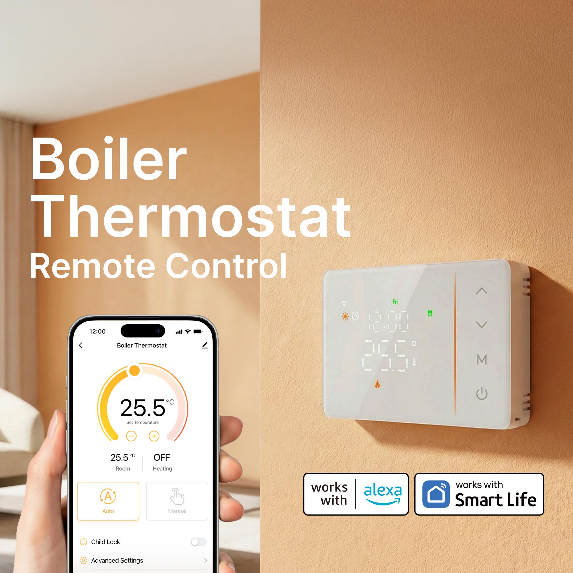 مفتاح ترموستات ذكي يعمل بالبطا - مراجعة Smart Home Package وسعره